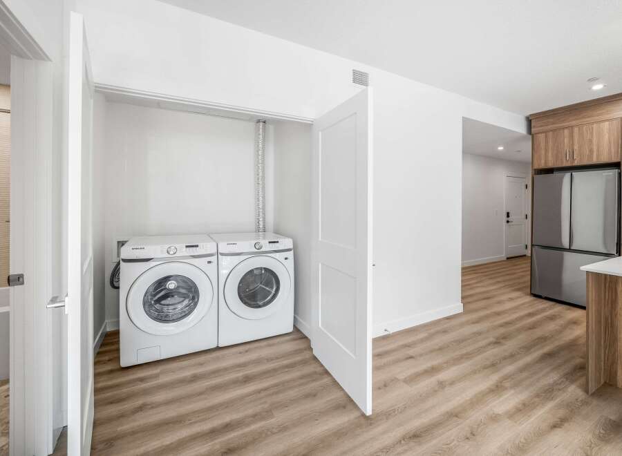 Discover the convenience of in-unit laundry with this stunning property! This home features a modern washer and dryer set, making laundry day a breeze.