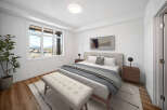 Step into this beautifully designed bedroom, featuring a modern aesthetic and a serene atmosphere.