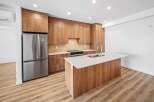 This stunning kitchen boasts modern design and functionality.