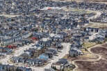 Discover the charm of suburban living in this picturesque aerial view.