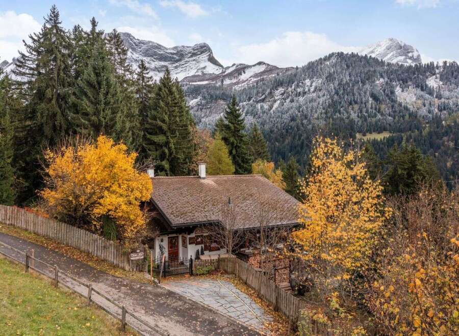 Nestled amidst the stunning backdrop of snow-capped mountains and lush forests, this charming property offers a serene escape.