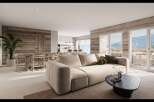 Experience luxury living in this stunning property featuring a spacious living area with a modern sofa and elegant coffee table.