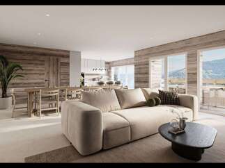 Experience luxury living in this stunning property featuring a spacious living area with a modern sofa and elegant coffee table.