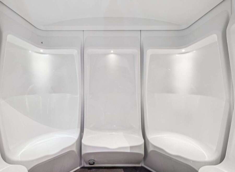 Step into luxury with this modern bathroom design.
