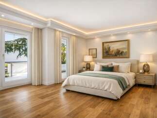 Step into luxury with this stunning bedroom featuring a modern design and elegant finishes.