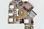 Discover luxury living in this stunning property! This spacious floor plan features multiple bedrooms, a modern kitchen with a large island, and a cozy living area with a fireplace.