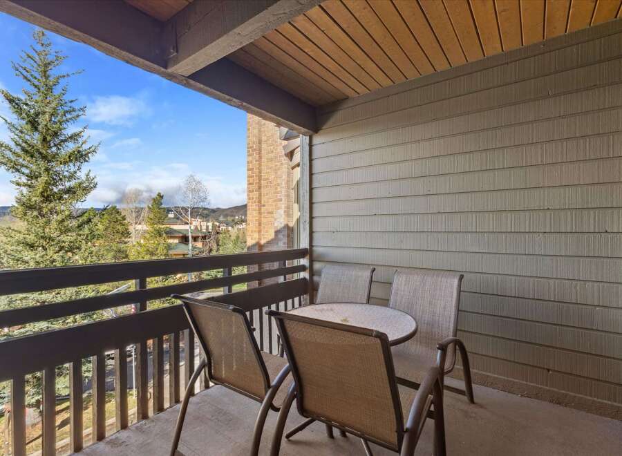 Enjoy breathtaking views from this charming balcony.