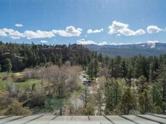 Enjoy breathtaking views from this stunning property! This home offers a serene escape with lush greenery and majestic mountains in the distance.