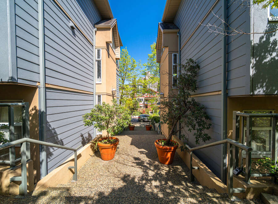 This stunning property boasts a unique architectural design with a charming exterior.