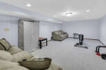 This spacious basement offers a versatile living space, perfect for relaxation and recreation.