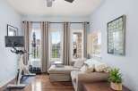 This stunning property boasts a bright and airy living space, perfect for both relaxation and fitness.