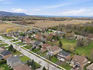 Discover the charm of suburban living in this stunning aerial view.