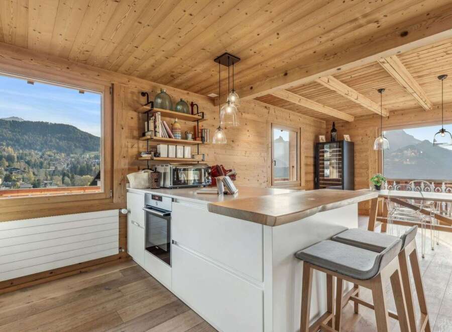 Experience the epitome of alpine living in this stunning kitchen.