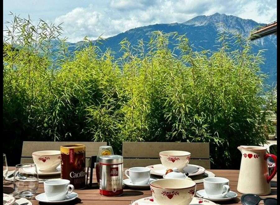 Enjoy breathtaking mountain views from this charming property.