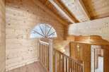 Step into a world of rustic charm with this stunning wooden interior.