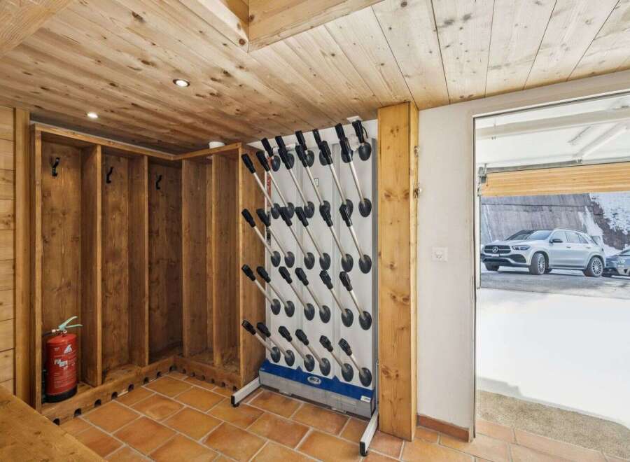 This property boasts a ski storage room, perfect for storing equipment after a day on the slopes.