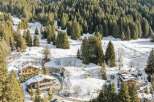 Discover a stunning mountain retreat nestled in a picturesque winter wonderland.