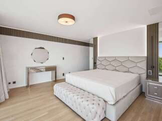 Step into luxury with this stunning bedroom, featuring a modern design and high-end finishes.