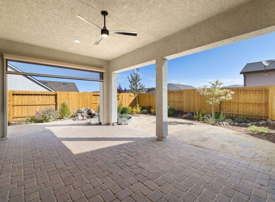 Step into your dream outdoor oasis! This stunning patio boasts a beautiful brick paver floor, perfect for entertaining or relaxing.