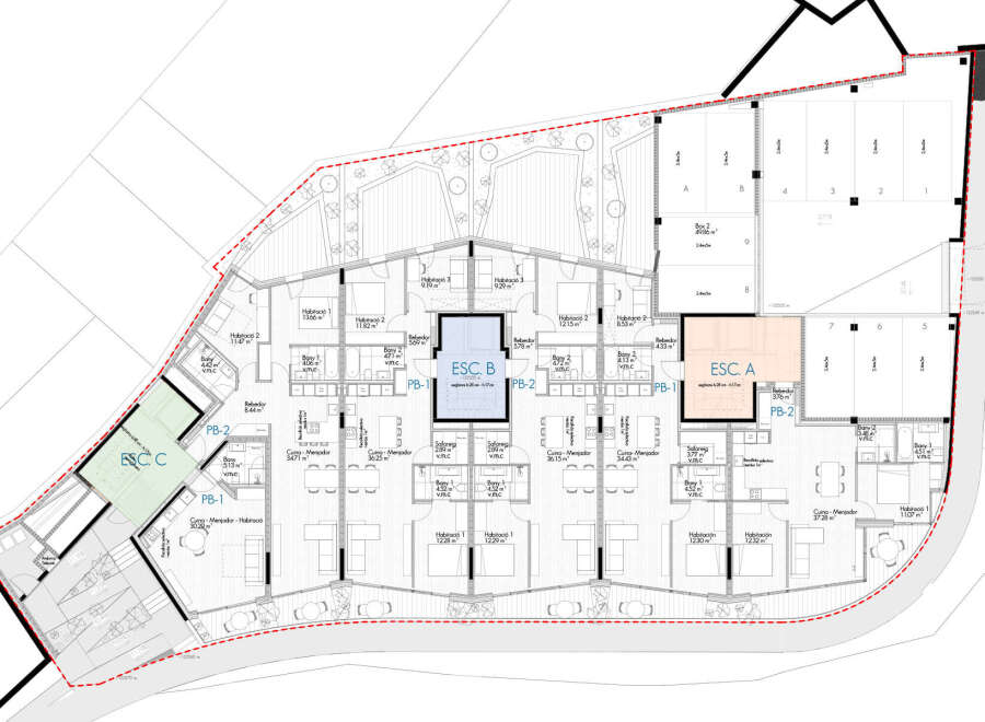 Explore this stunning property featuring multiple apartments, each with unique layouts and sizes.