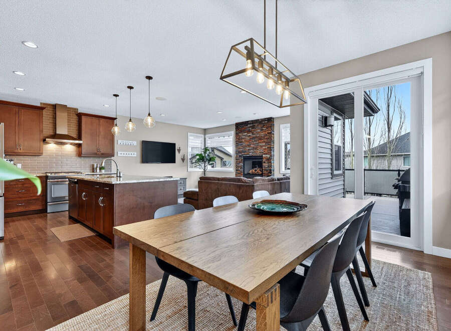 Step into this stunning open-concept kitchen and dining area, perfect for entertaining.