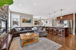 Step into luxury with this stunning property featuring a spacious open-concept living area.