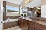 Step into luxury with this stunning bathroom featuring a sleek design and modern amenities.
