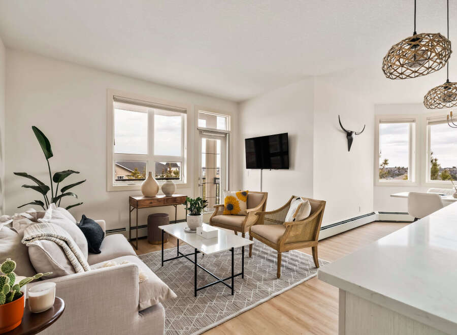 Step into modern elegance with this stunning living room.