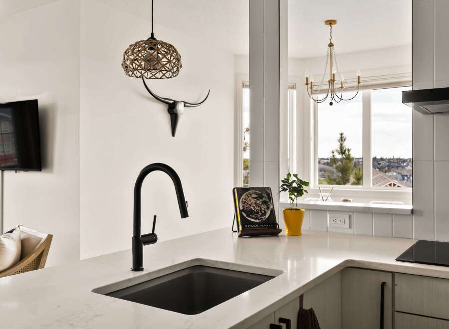 This stunning kitchen boasts modern design and functionality.