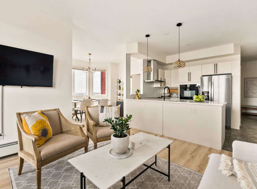 Step into modern elegance with this stunning open-concept living space.