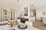 Step into this stunning property and be captivated by its elegant dining area.