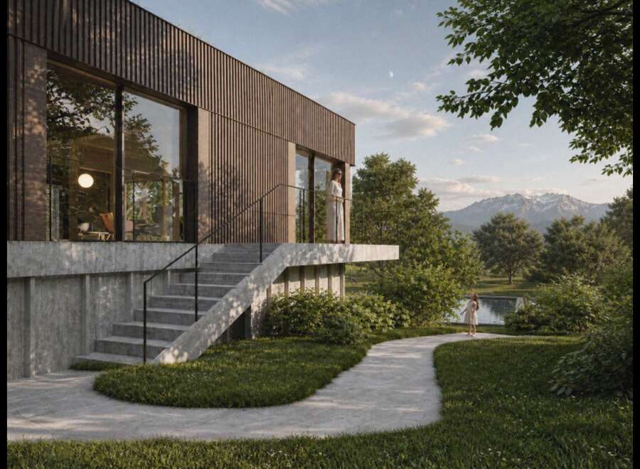 Experience modern luxury in this stunning property, featuring a sleek architectural design and expansive windows that invite natural light.