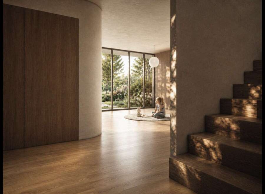 Experience modern living in this stunning home featuring expansive floor-to-ceiling windows that flood the space with natural light.