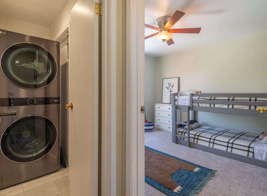 Discover a charming home featuring a convenient laundry area with a modern LG washer and dryer.