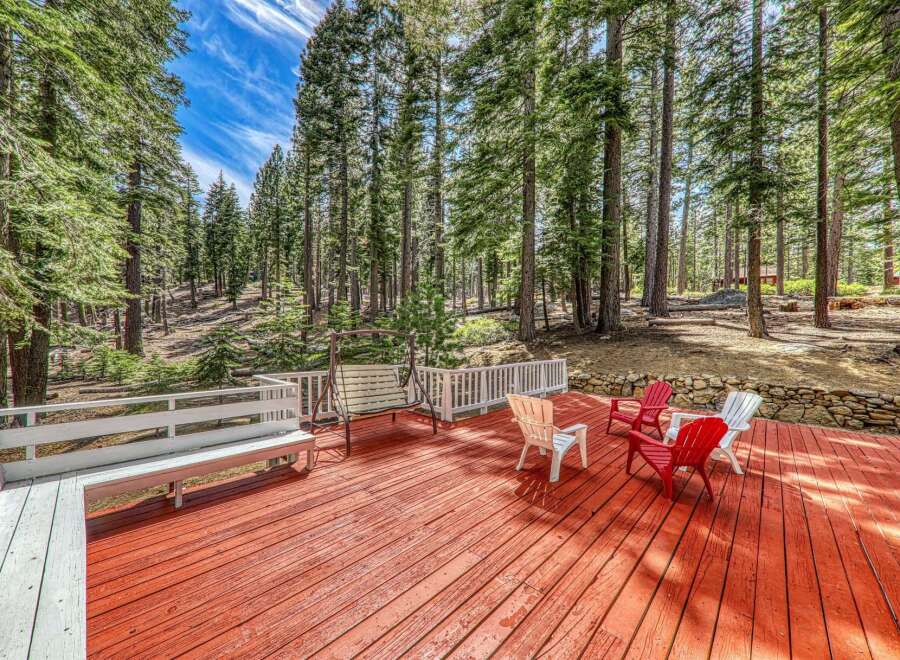 Enjoy the tranquility of nature from this stunning deck.