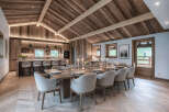 Experience the epitome of rustic elegance in this stunning dining room.