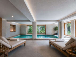 Indulge in luxury with this stunning indoor pool, perfect for relaxation and rejuvenation.
