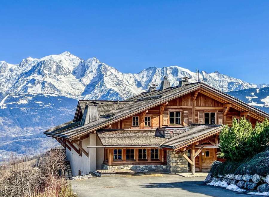 This stunning chalet offers breathtaking mountain views and luxurious living.