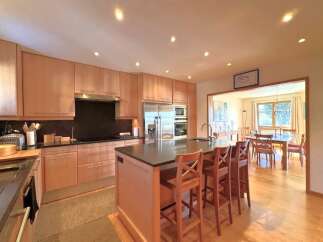 This stunning kitchen boasts modern design and functionality.