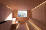 Experience ultimate relaxation in this luxurious sauna, featuring natural wood paneling and ambient lighting.