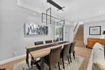 Step into luxury with this stunning dining room, featuring a modern design and elegant finishes.