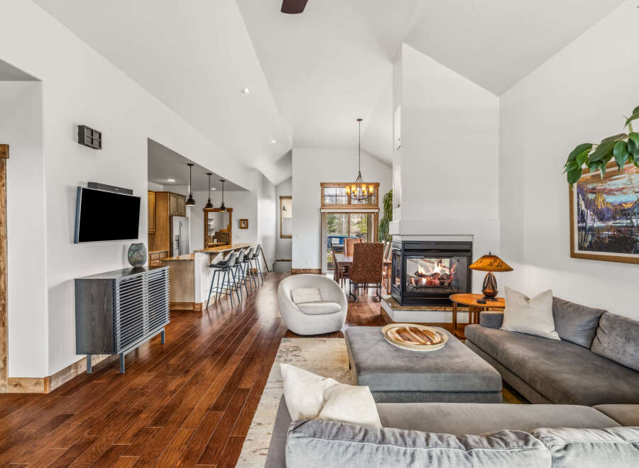 Step into luxury with this stunning property featuring a cozy fireplace, perfect for those chilly evenings.