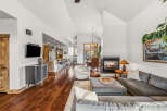 Step into luxury with this stunning property featuring a cozy fireplace, perfect for those chilly evenings.