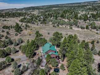 Nestled amidst a sprawling landscape of pine trees and rolling hills, this property offers a secluded retreat.