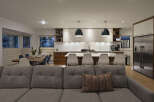 This stunning modern kitchen and living area is perfect for entertaining.