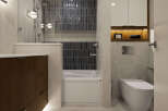 Step into modern luxury with this stunning bathroom design.