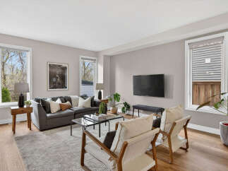 Step into modern elegance with this stunning living room.