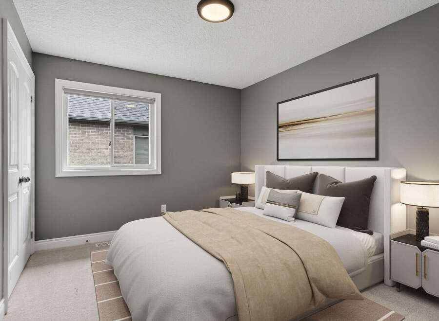 Step into a serene bedroom retreat, designed for ultimate comfort and style.