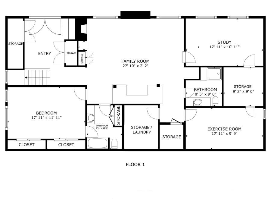 Discover this spacious floor plan featuring a large family room perfect for gatherings, a dedicated study for focused work, and a generous master bedroom with ample closet space.
