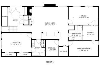 Discover this spacious floor plan featuring a large family room perfect for gatherings, a dedicated study for focused work, and a generous master bedroom with ample closet space.